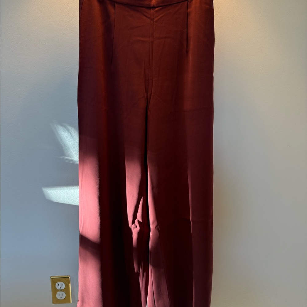 Madewell Burgundy Wide Leg Pants NWT size M